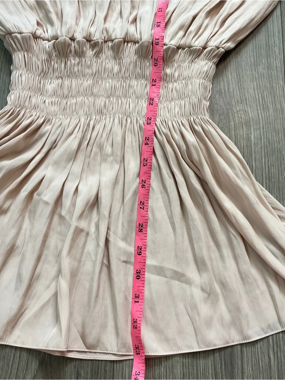 Ramy Brook Light Blush Smocked Waist Babydoll Dress Size Medium